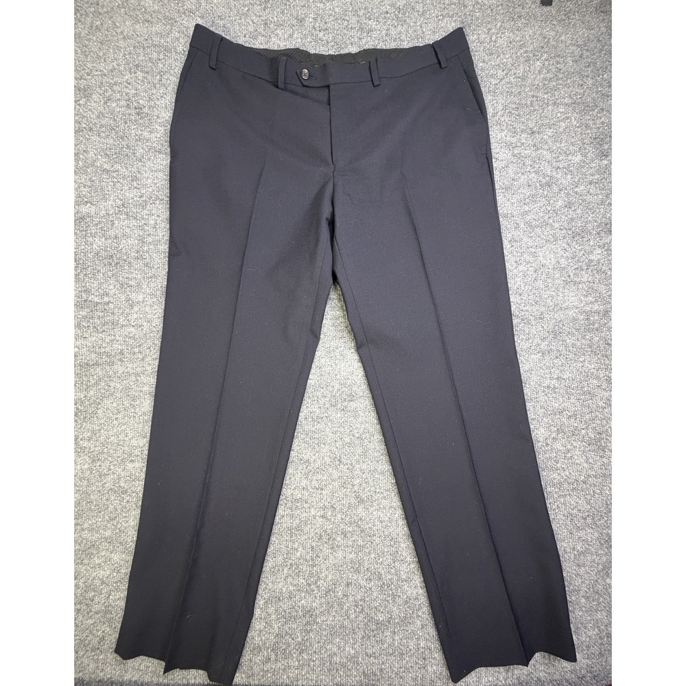Lauren Ralph Lauren Pants Mens 38x30 Black Wool‎ Blend Dress Trousers Flat Front